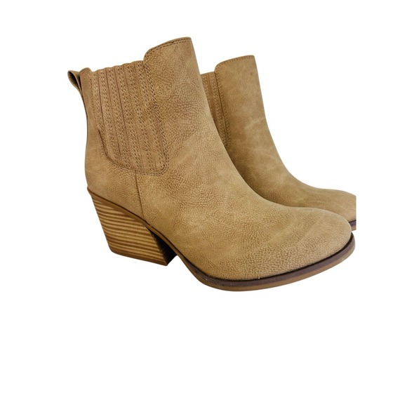 Korks Hadley Natural Nubuck Chunky Block‎ Heel Booties Womens Size 9M NWB - Picture 5 of 16